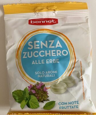 Senza zucchero alle erbe front packaging