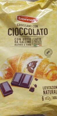 Croissant con cioccolato front packaging