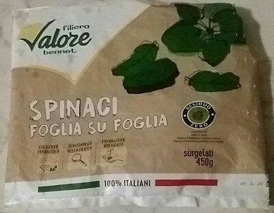 Spinaci in foglia surgelati in porzioni