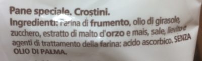 Panetto Friabile ingredients label