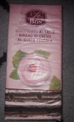 Cioccolato al latte ripieno di crema alla fragola