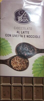 Cioccolato al latte con uvetta e noccioline