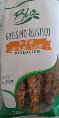 Grissino rustico con semi 1 grissino 10g. front packaging