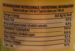 Succo e polpa di albicocca nutrition facts table