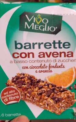 Barrette con avena cioccolato fondente e arancia
