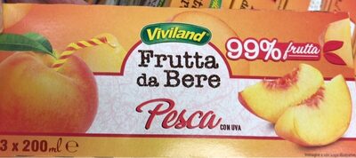 Frutta da bere pesca uva front packaging