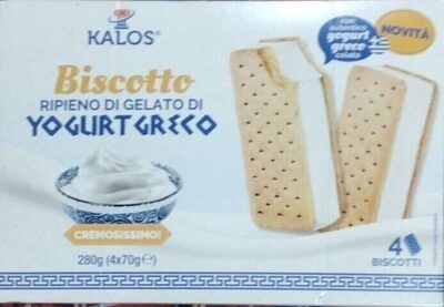 Biscotto ripieno di gelato di yogurt greco
