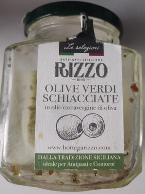 Olive verdi schiacciate