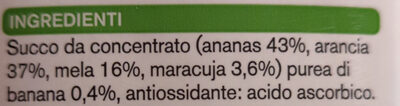 Succo di frutta tropicale ingredients label