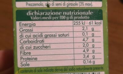 Prezzemolo tritato nutrition facts table