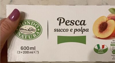 Pesca succo e polpa front packaging