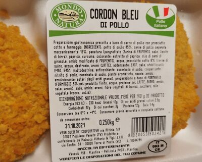 Cordon Bleu di Pollo front packaging