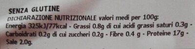 Arrosto di tacchino nutrition facts table