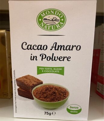 Cacao amaro in polvere front packaging