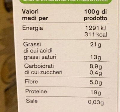 Cacao amaro in polvere nutrition facts table