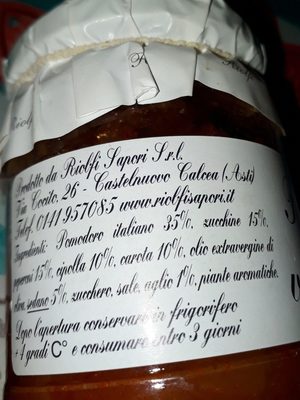 Riolfi ingredients label