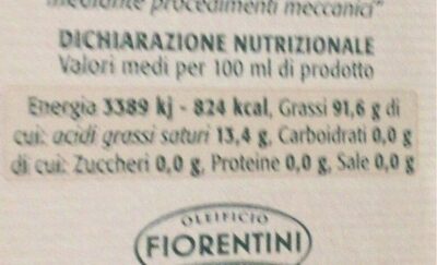 olio extrsvergine di oliva nutrition facts table