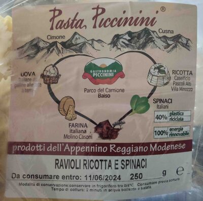 Ravioli ricotta e spinaci front packaging