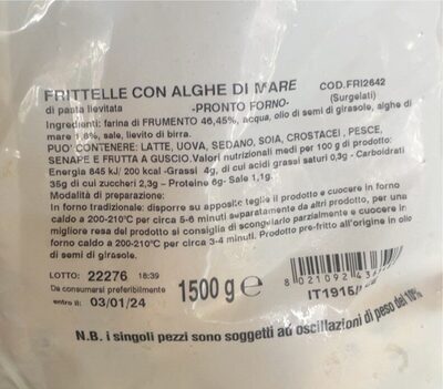 Frittelle con alghe di mare