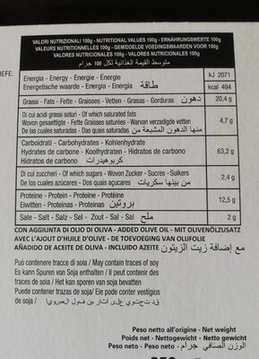 Pergamena nera nutrition facts table