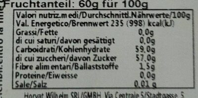 Confettura ciliegia amarena nutrition facts table