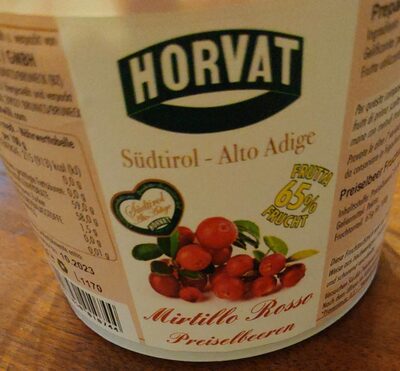 Preparato di mirtillo rosso front packaging