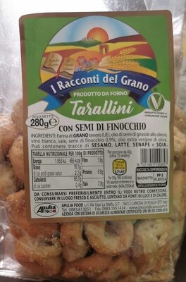 Tarallini con semi di finocchio front packaging