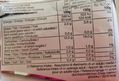 Contorno allegro surgelato nutrition facts table