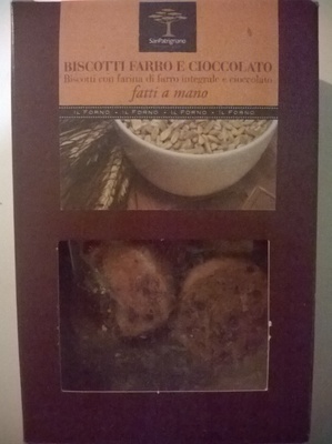 Biscotti farro e cioccolato front packaging