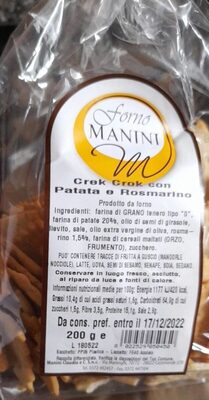 Crek Crok con patata e rosmarino