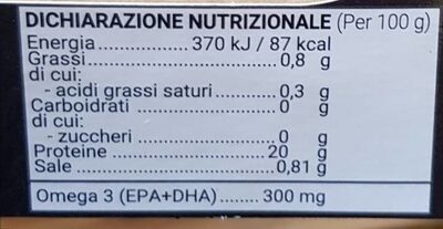 Mezzo polpo cotto nutrition facts table