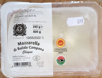 Mozzarella di bufala campana front packaging