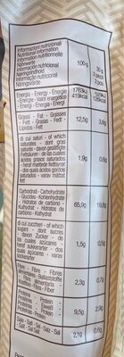 Grissini piemontesi stirati nutrition facts table