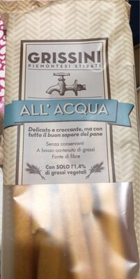 Grissini all’acqua front packaging