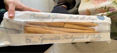 croccanti grissini stirati all’acqua front packaging