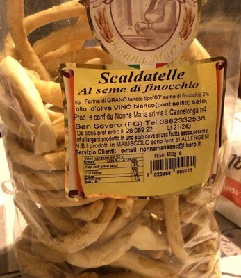 Scaldatelle al seme di finocchio front packaging