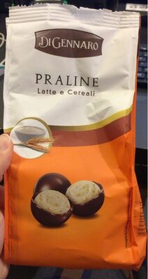 Praline latte e cereali front packaging