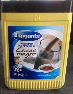 Preparato per bevanda al cacao magro