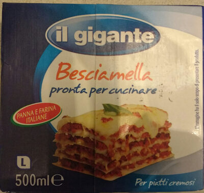besciamella a lunga conservazione uht front packaging