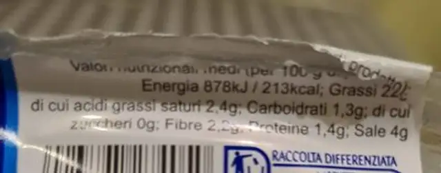 Olive nere denocciolate condite nutrition facts table