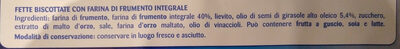 fette biscottate con farina di frumento integrale ingredients label