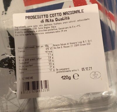 Prosciutto cotto nazionale