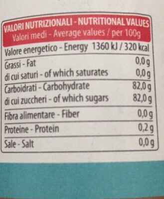 Miel d'acacia nutrition facts table