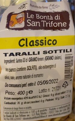 Taralli sottili gusto classico