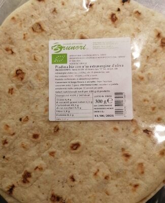 Piadina Bio con olio evo front packaging