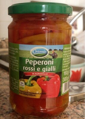 Peperoni rossi e gialli in agrodolce