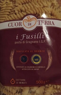 I fusilli pasta di Gragnano I.G.P trafillata al bronzo front packaging