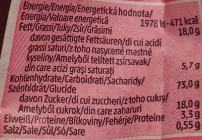 Biscotti con gocce di cioccolato senza glutine nutrition facts table