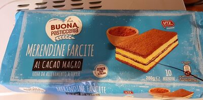 Merendine farcite al cacao front packaging