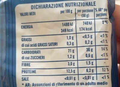 Stelline nutrition facts table